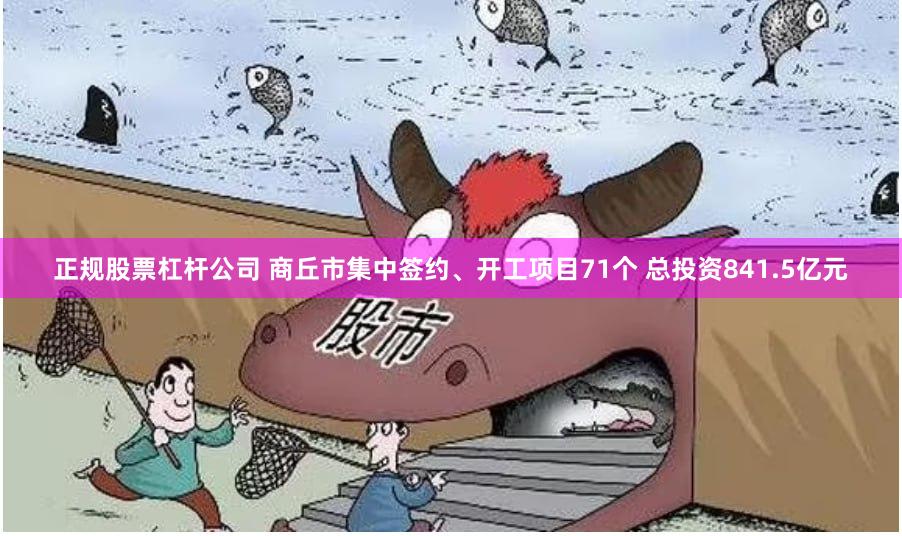 正规股票杠杆公司 商丘市集中签约、开工项目71个 总投资841.5亿元